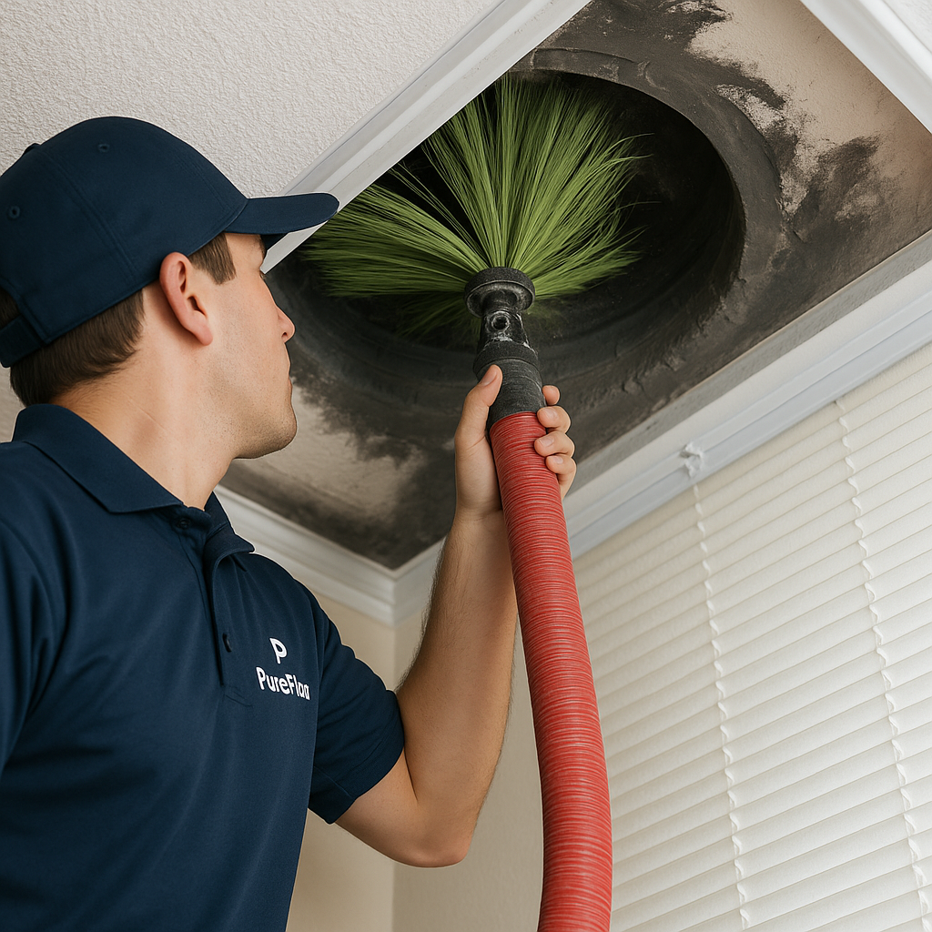 Energy efficient HVAC system after air duct cleaning